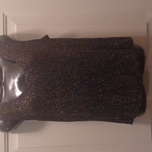 Romni Nicole Black and Silver Sparkle Top, Size Small